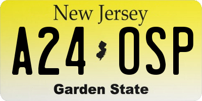 NJ license plate A24OSP