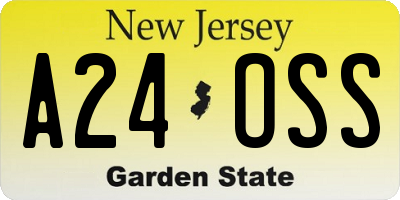 NJ license plate A24OSS