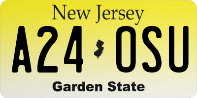 NJ license plate A24OSU
