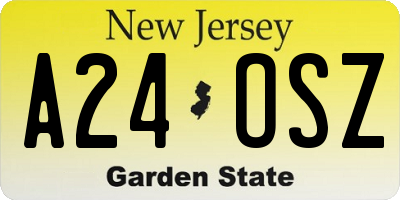 NJ license plate A24OSZ