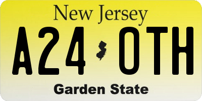 NJ license plate A24OTH