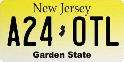 NJ license plate A24OTL