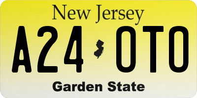 NJ license plate A24OTO