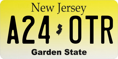 NJ license plate A24OTR