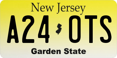 NJ license plate A24OTS