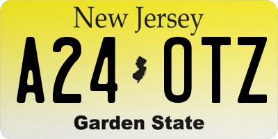 NJ license plate A24OTZ