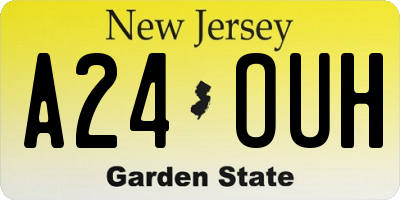 NJ license plate A24OUH