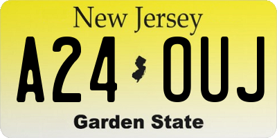 NJ license plate A24OUJ