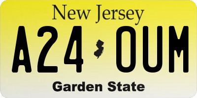 NJ license plate A24OUM
