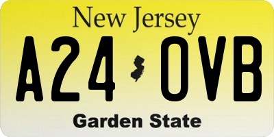 NJ license plate A24OVB