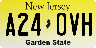 NJ license plate A24OVH