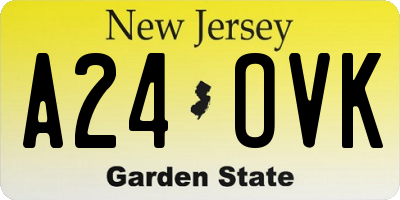 NJ license plate A24OVK