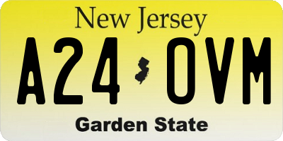 NJ license plate A24OVM
