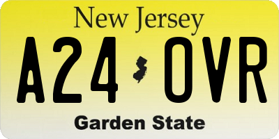 NJ license plate A24OVR