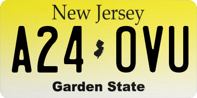 NJ license plate A24OVU
