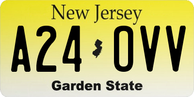 NJ license plate A24OVV