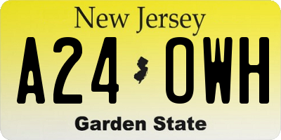 NJ license plate A24OWH