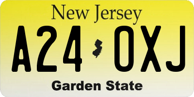 NJ license plate A24OXJ