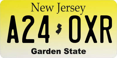 NJ license plate A24OXR