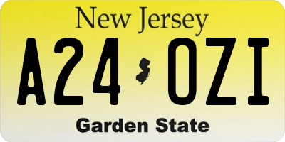 NJ license plate A24OZI