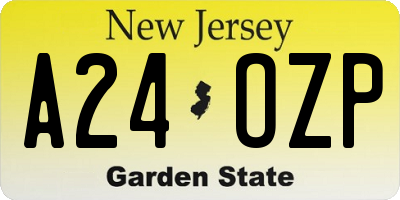 NJ license plate A24OZP