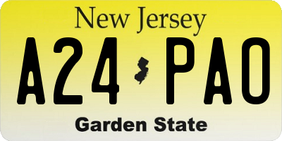 NJ license plate A24PAO