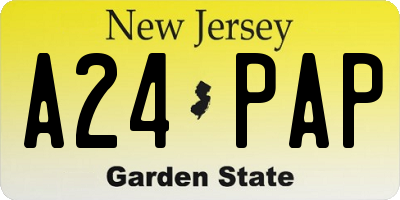 NJ license plate A24PAP