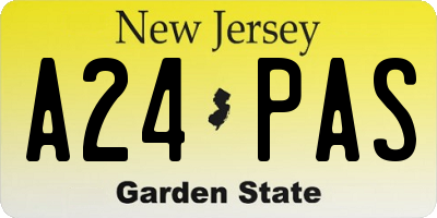 NJ license plate A24PAS