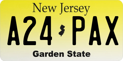 NJ license plate A24PAX