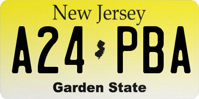 NJ license plate A24PBA