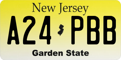 NJ license plate A24PBB