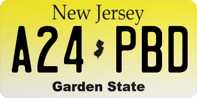 NJ license plate A24PBD