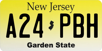 NJ license plate A24PBH