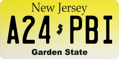 NJ license plate A24PBI