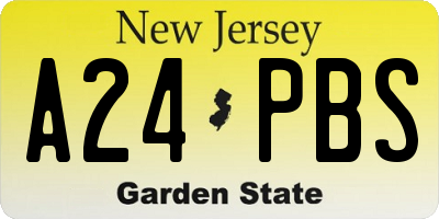 NJ license plate A24PBS