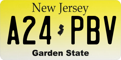 NJ license plate A24PBV