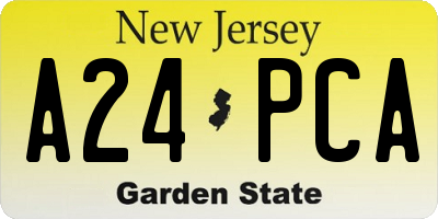 NJ license plate A24PCA