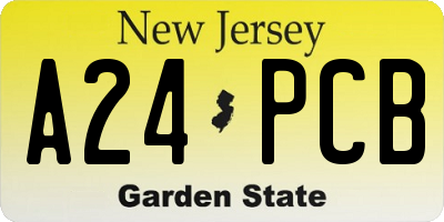 NJ license plate A24PCB