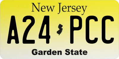 NJ license plate A24PCC