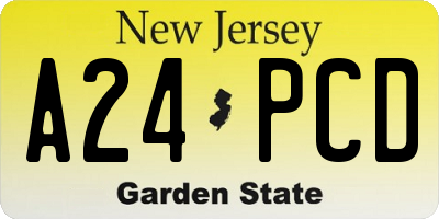 NJ license plate A24PCD