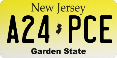 NJ license plate A24PCE