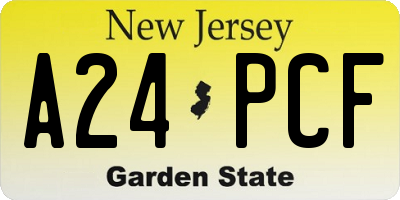 NJ license plate A24PCF