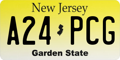 NJ license plate A24PCG