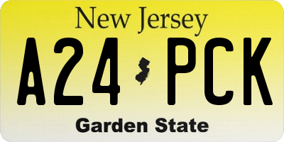 NJ license plate A24PCK
