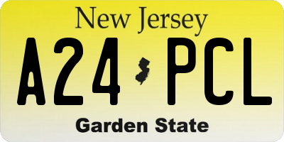 NJ license plate A24PCL