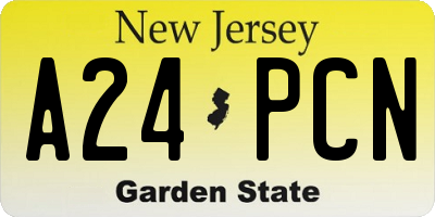 NJ license plate A24PCN