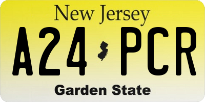 NJ license plate A24PCR