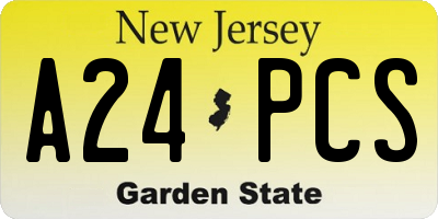 NJ license plate A24PCS