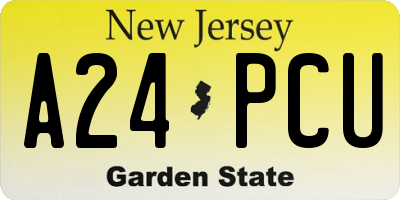 NJ license plate A24PCU
