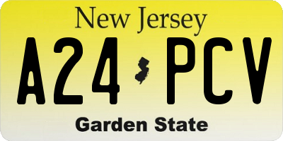NJ license plate A24PCV